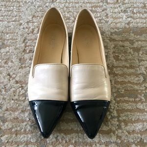 Leather Flats with Black toe